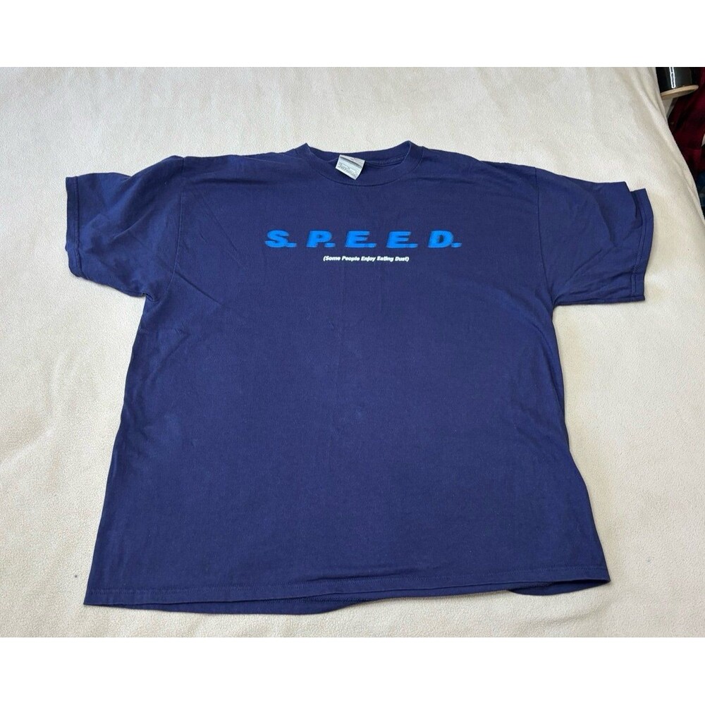 Vintage Nike SPEED Shirt XL Coke Blue Tag Y2K Some People Enjoy Eating Dust
